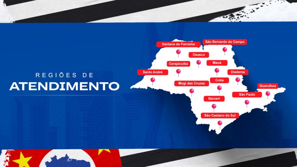 Regiões atendimento em SP